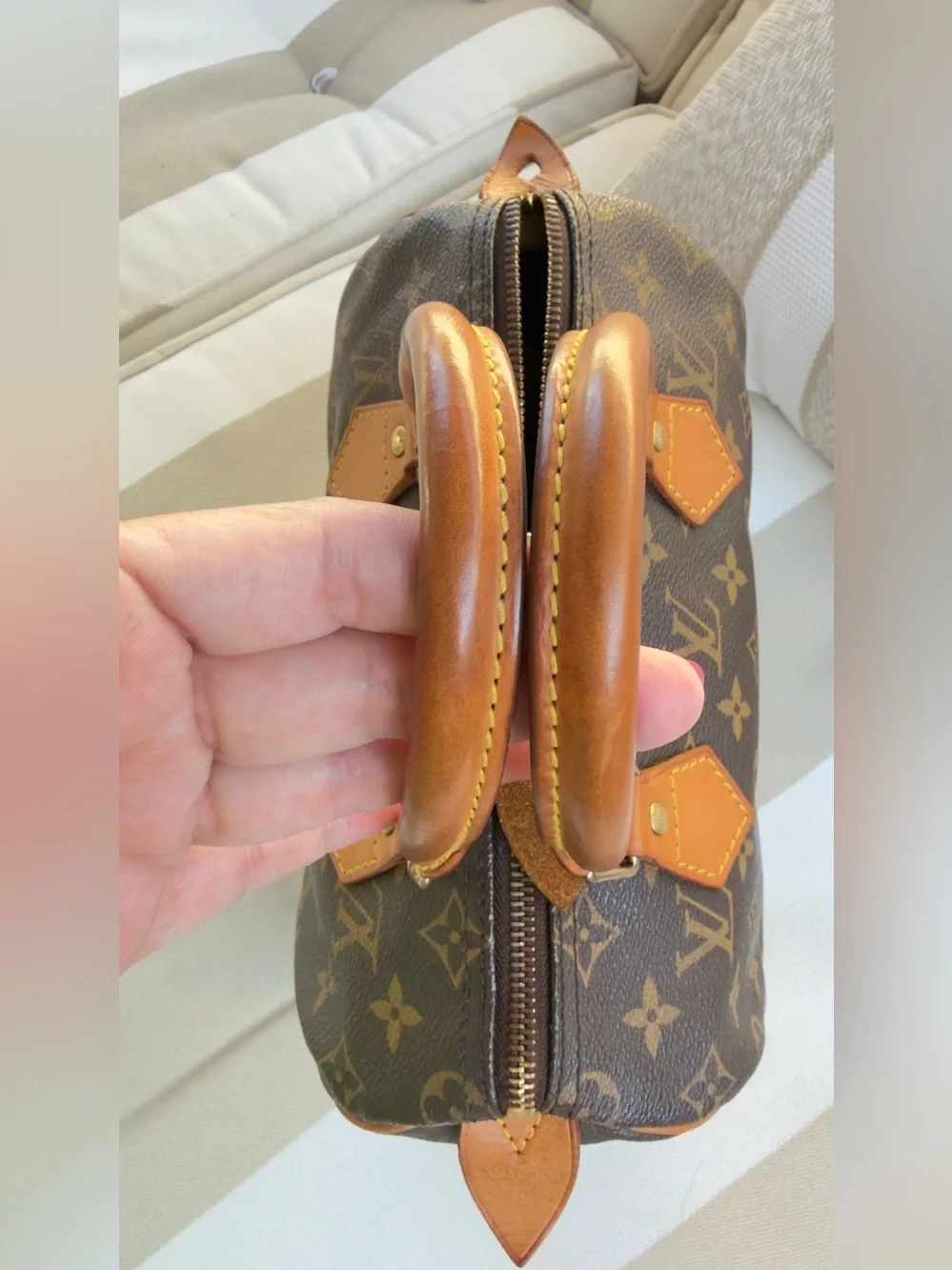 Louis Vuitton Monogram Canvas Satchel with Vachetta Handles